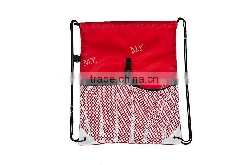 Backpack style drawstring bags ,promotional drawstring bag with mesh fabric