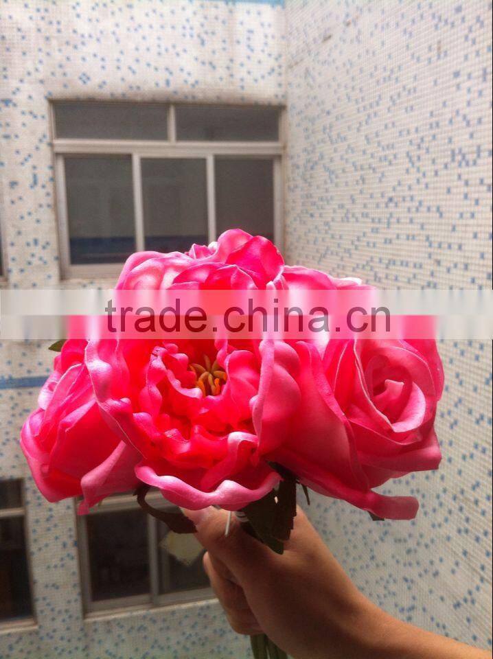 wedding pink peony big stem peony flower reception decoration artificial peony