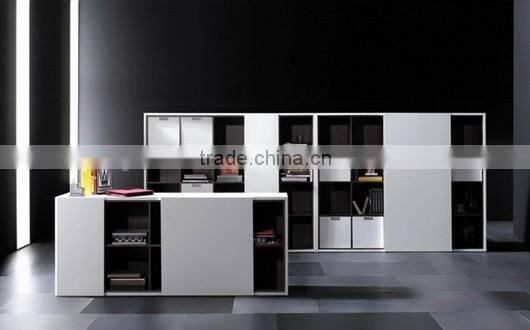 Cabinet Melamine Filing Book Fixed Corner Cabinet White Modern Book Shelf (HX-5DE016)