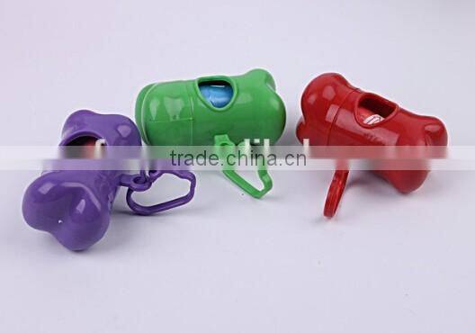 Pet Dog Bone Shape Dispenser Box Garbage Waste Bag Carrier Holder Case
