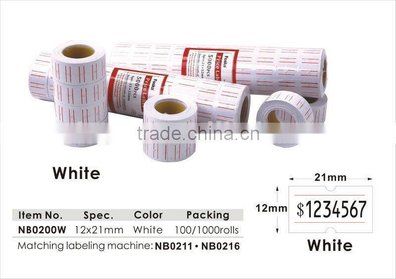 Hot Sale White/Neon Color Adhesive Roll Price Label