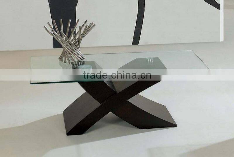 European style plexiglass wooden coffee table