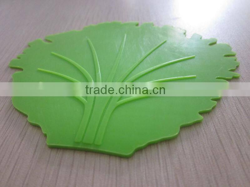 2014 new design Eco friendly food grade big tree leaf shaped baking silicone trivet,silicone placemat
