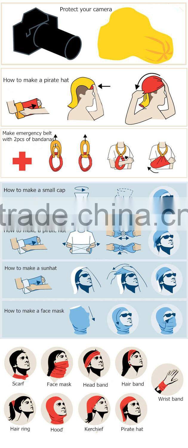 multifunctional seamless tube bandana stretchy headbands