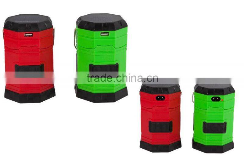 220V rechargeable camping light with stretch switch solar camping lantern& mobile phone charger led lantern camping lamp