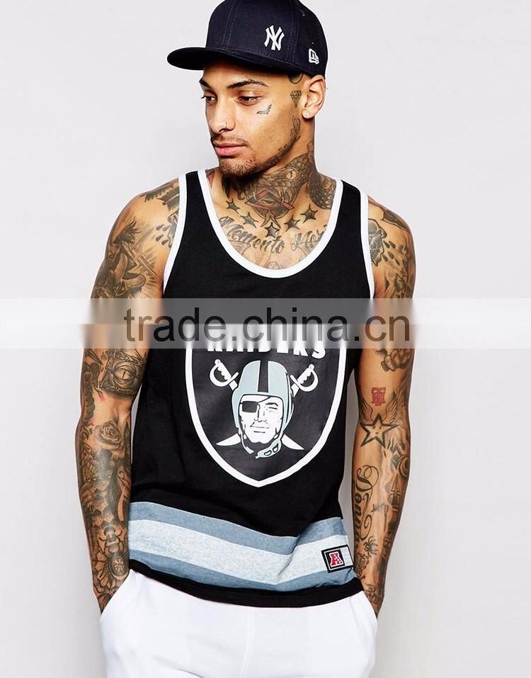 Fashionable Mens Tank Top with Raiders Print