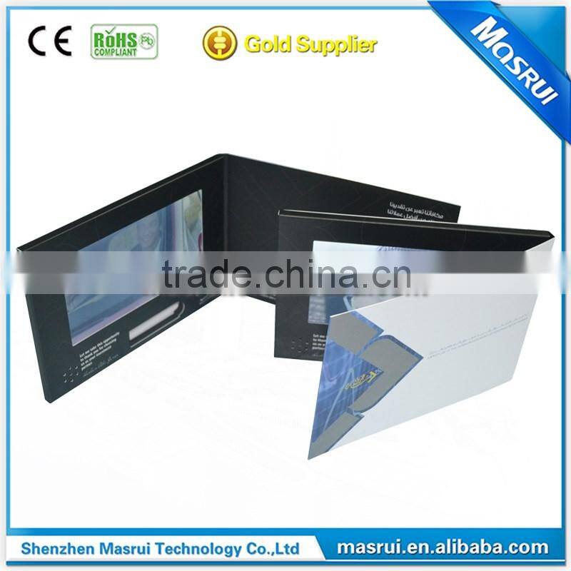 4.3Inch Multi - pages Video Booklet for Trade Show , 512M lcd video brochure card