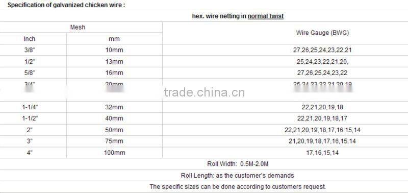 Galvanized Hexagonal Wire Mesh Chicken Wire Mesh