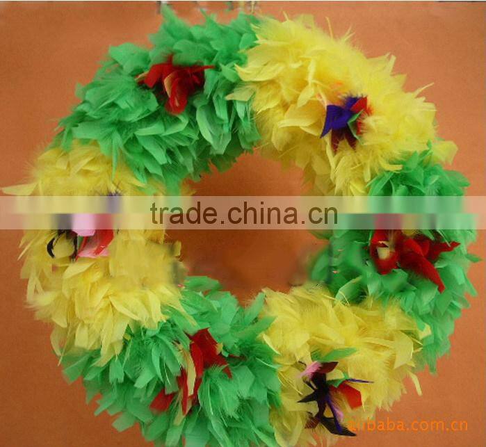 multi-color feather wreath