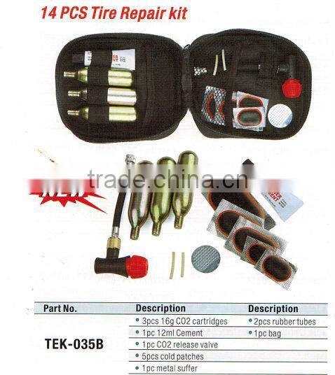 14 pcs Canvas Repair Kit Bicycle and Bike Repair Tool Kit