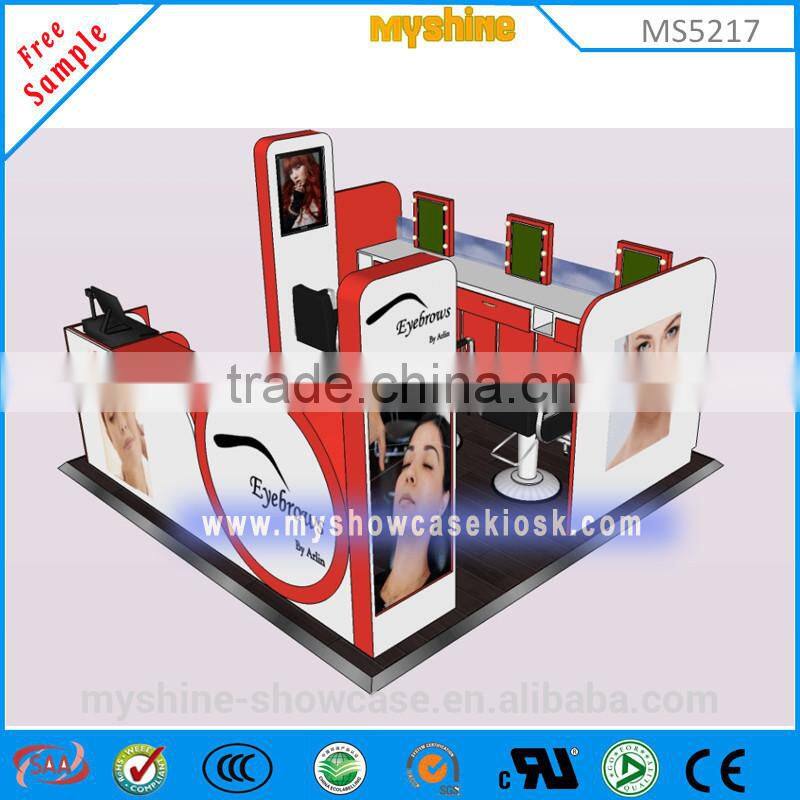 hot sale hair Brow Bar design for Eyebrow Threading kiosk in Mall