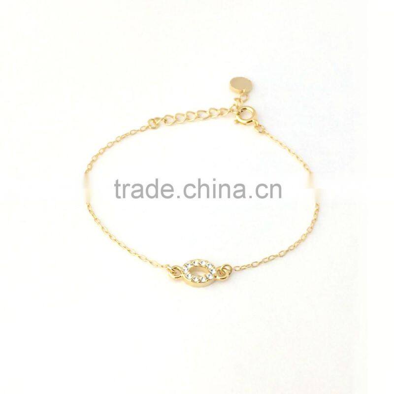 Tiny women rhinestone charm bracelet custom charm bracelet