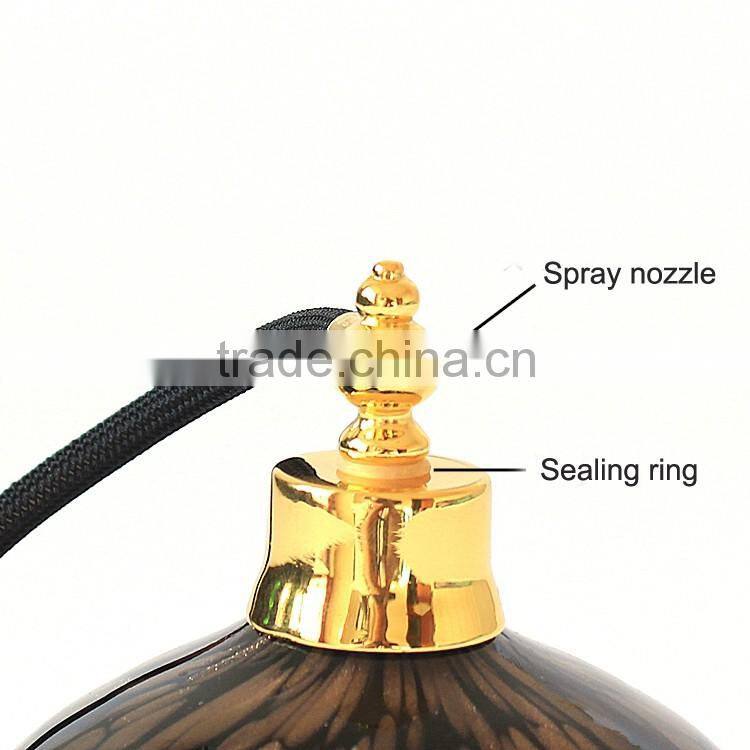 High-grade European and American Series Glass Airbag Pump Perfume Bottle & Empty Big Capacity Black Gold Point Decation Bottle