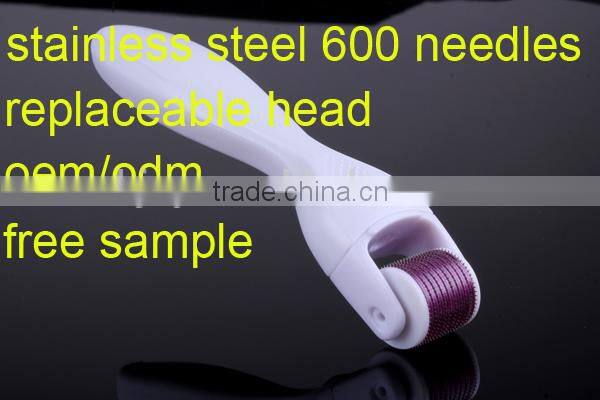 600 titanium/stainless steel microneedle roller for skin care dermal