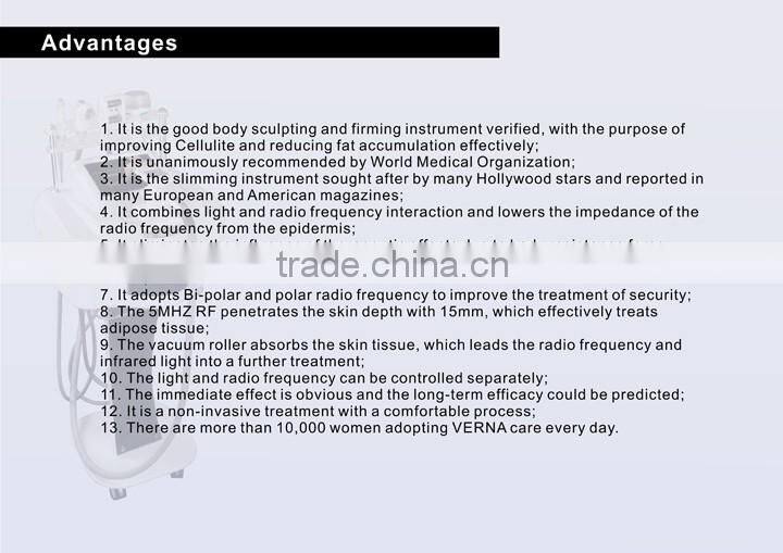 2016 new design vacuum roller machine slimming device with cavitation for body shaping with CE--Verna