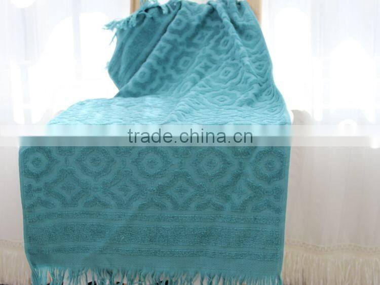 China factory 100% cotton new design bath towel with tassels
