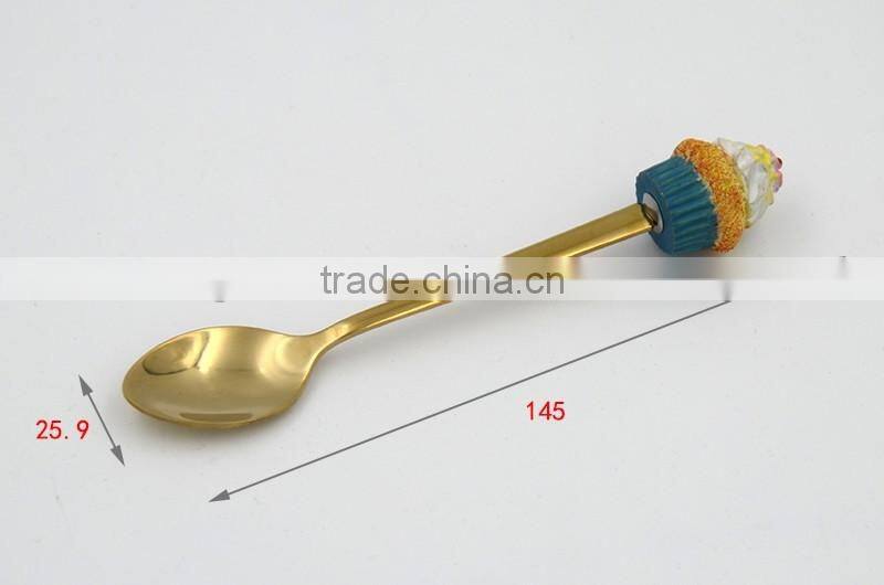 Cute design EU standard stainless steel sugar spoon dessert spoon