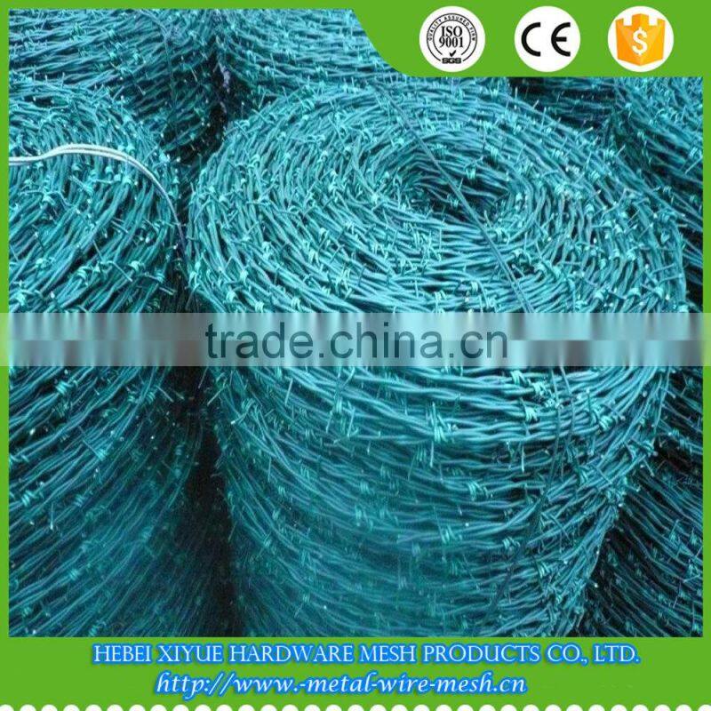 hot Galvanized double twisted 14#x14# barbed wire fob price per roll