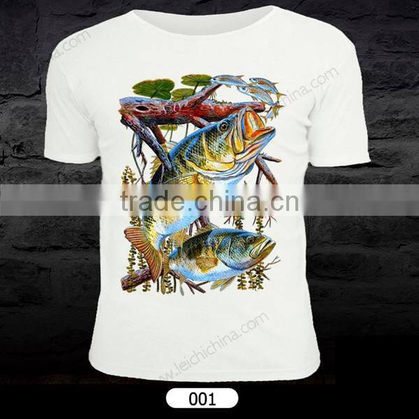 in stock customer design cotton polyster fishing t-shirt