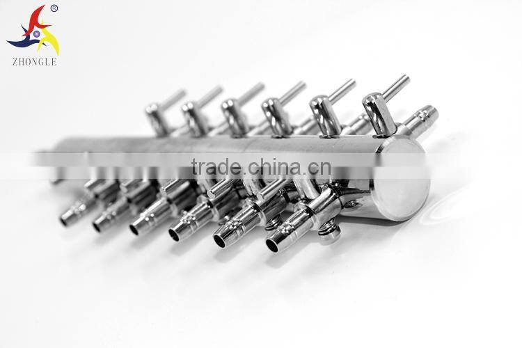 8 mm in 4mm out one way in 12 way out metal air control valve both for liquid