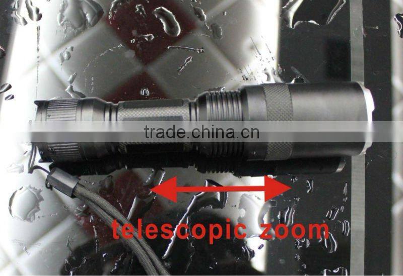 Aluminum t6 flashlight power aluminum telescopic zoom flashlight torch flash light
