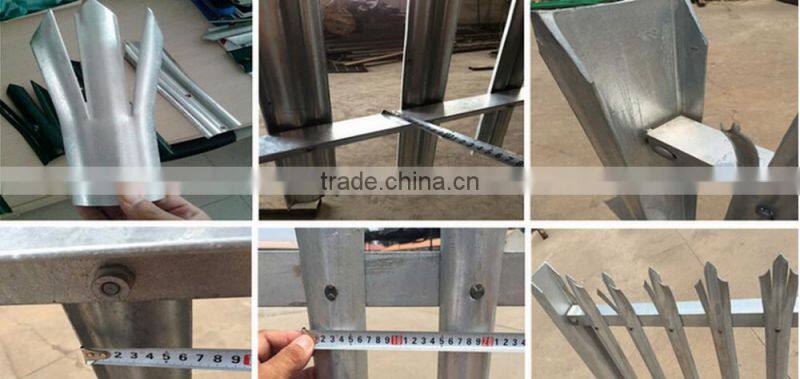 high quality security black palisade picket fence used for sale with pvc coated