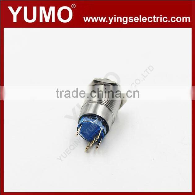 ABS19S-P22-E metal push button 19mm 12VDC momentary metal push button