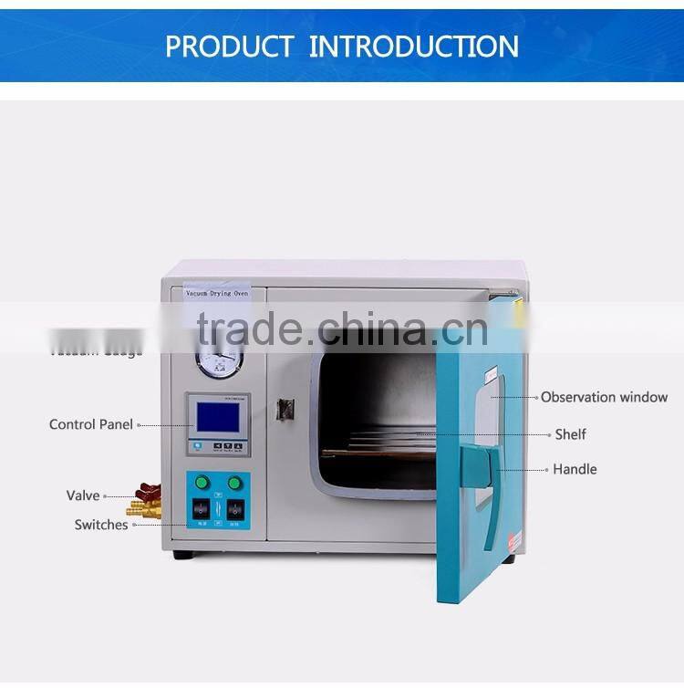 Vacuum drying oven with timing