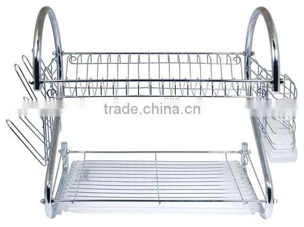 Hot Sale 2 Tier Kitchen Metal Corner Dish Rack