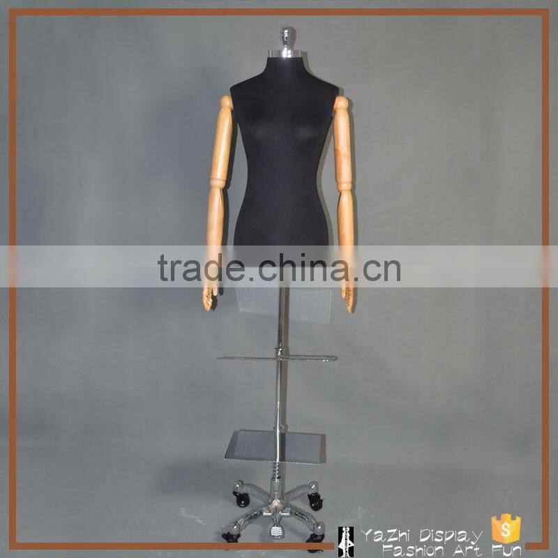 Full-body tailors dummy female mannequin with wooden arm for wedding dress display
