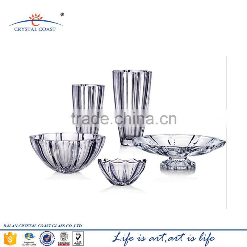 machine made high quality cheap popularity clear Crystal glass fish vase/glass flower vase