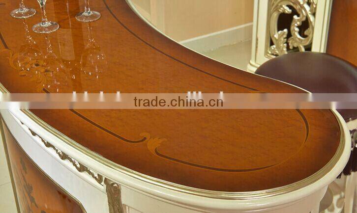 European Fashionable Bar Counter and Chair Set, Beautiful Design Wooden Wine Bar Counter for Homes (BF01-ML050)