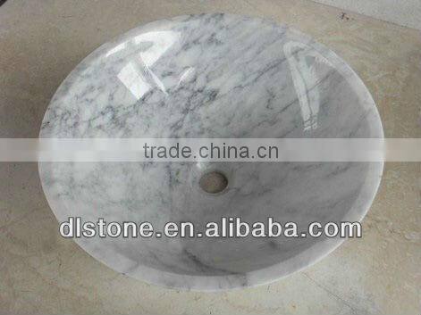 Natural stone Bianco Carrara White Marble Sink washbasin polished luxary