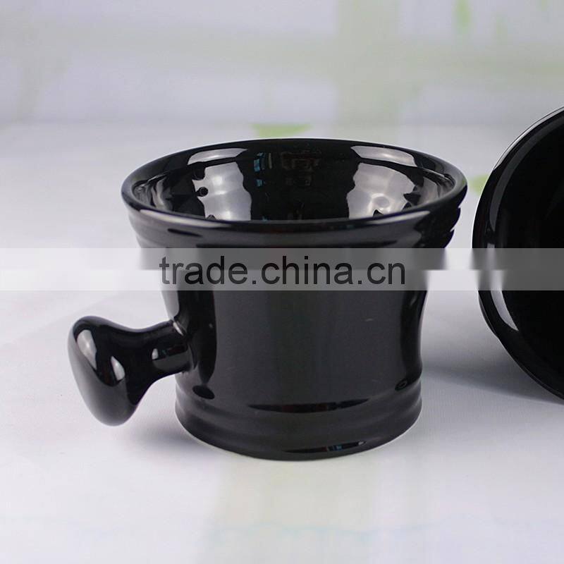 Home & garden bathroom accessories ceramic black shaving bowl