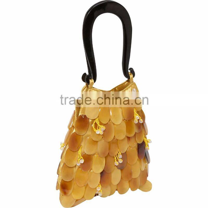 High quality best selling Bamboo Leaf Shell (Horn) Evening Bag from vietnam