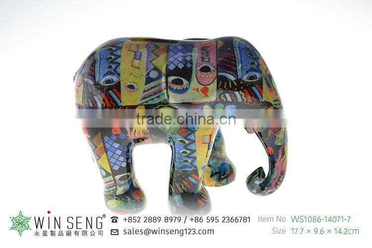 hot decoration hand painted OEM art decor cute novelty ceramic elephant piggy bank