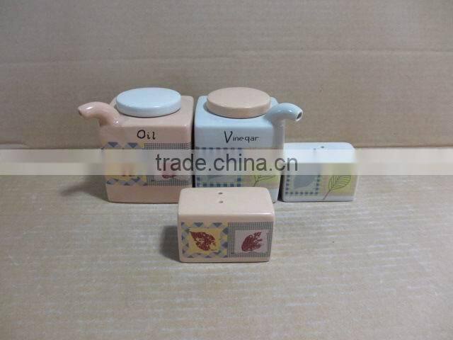 ceramic kitchen oil vinegar salt pepper bottle