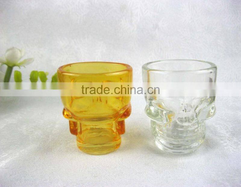 50ml colored round shaped skull shot wine glass / drinking glass