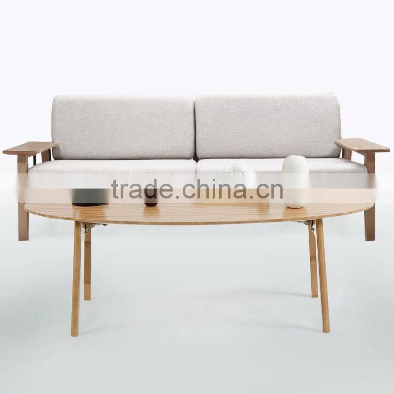 Eco-friendly bamboo morden no folding round coffee table for living room