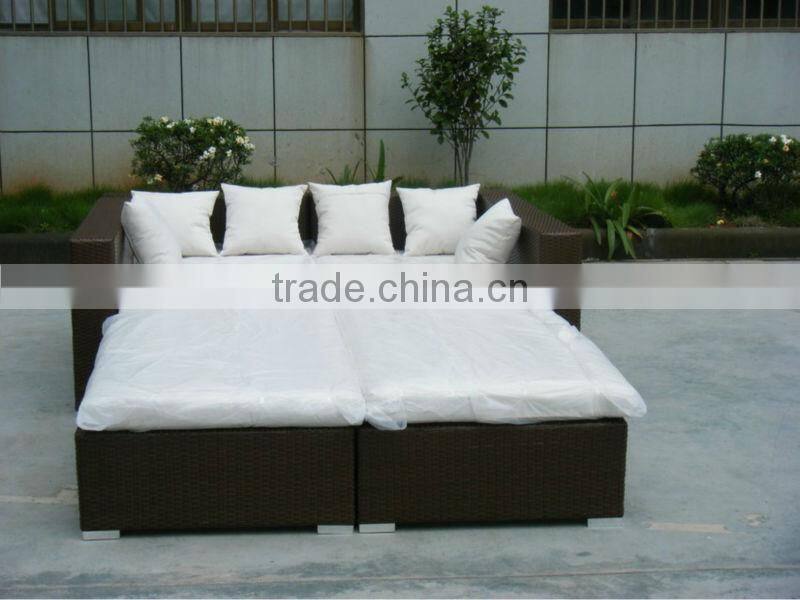 double rattan sofa bed outdoor rattan furniture