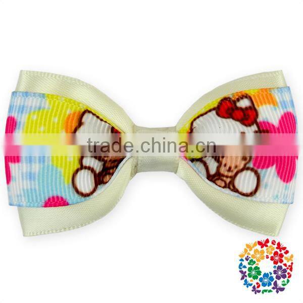 2015 New Designer Children Boutique Hair Accessories Hair Bows Grosgrain Ribbon Hair Bows With Clips Wholesale Kids Barrettes