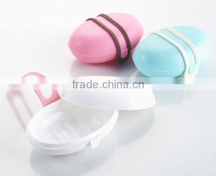 plastic traveling soap box with locking ring and lid /plastic soap tray /plastic soap case can be printed logo
