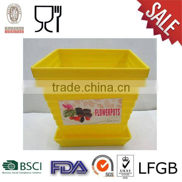 Plastic Square Flower Pot with blue color