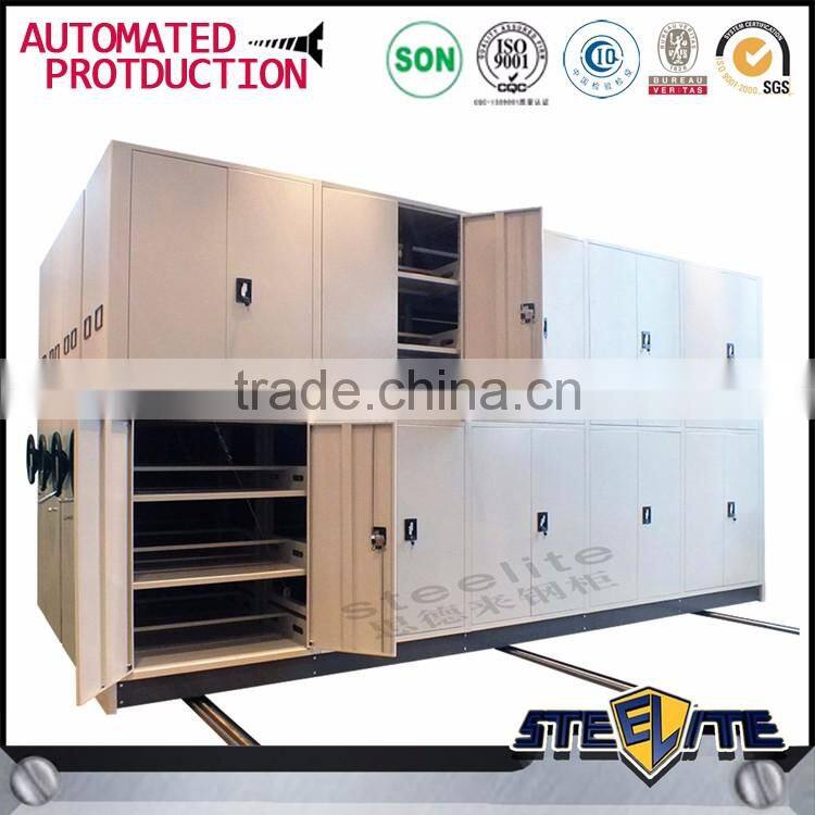 Large capacity closed high density steel mobile file storage cabinet for box mobile shelving