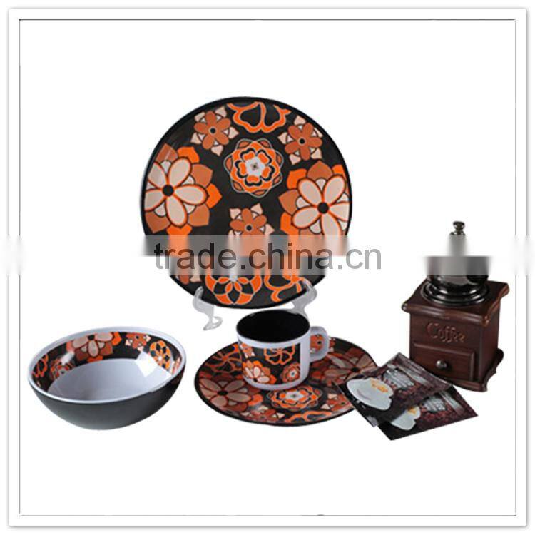 4pcs/ 12 pcs Coffee color deisgn deluxe elegant modern melamine kitchenware