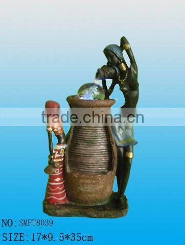 polyresin resin naked lady fountain