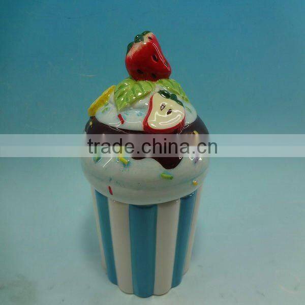 COLORFUL CERAMIC CONE ICE CREAM BOWL