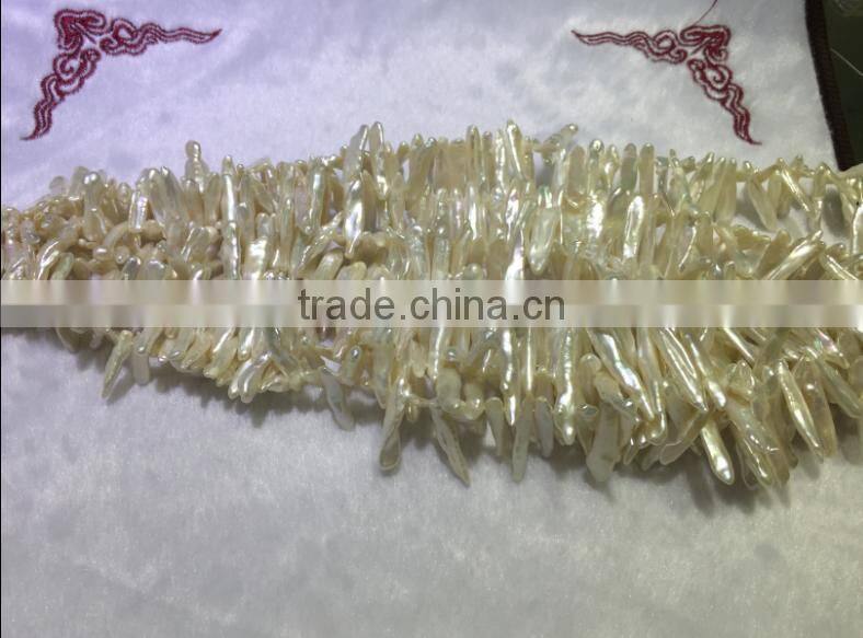 AA 29-30 White Baroque Freshwater pearl strand