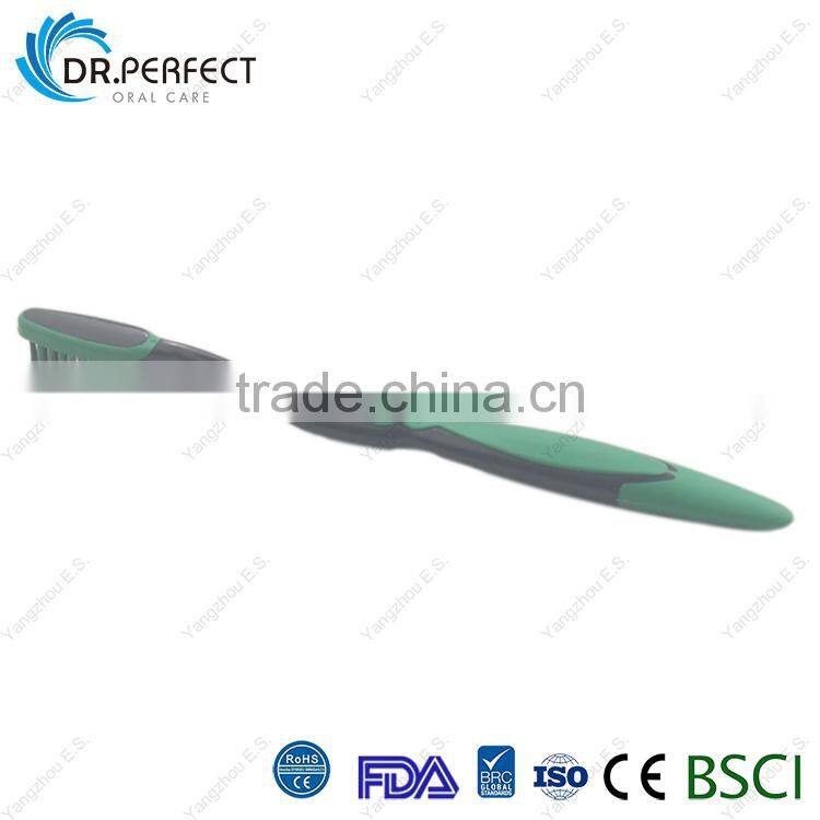 hot sale adult toothbrush with soft rubber handle teeth cleaning