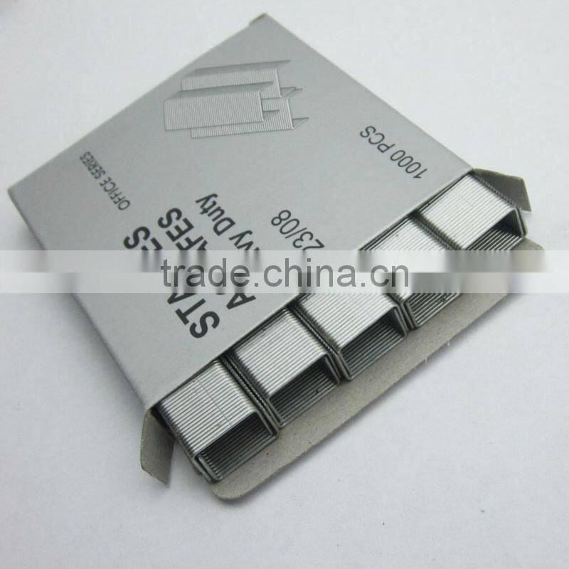 Office silver color galvanized heavy duty staples 23/10